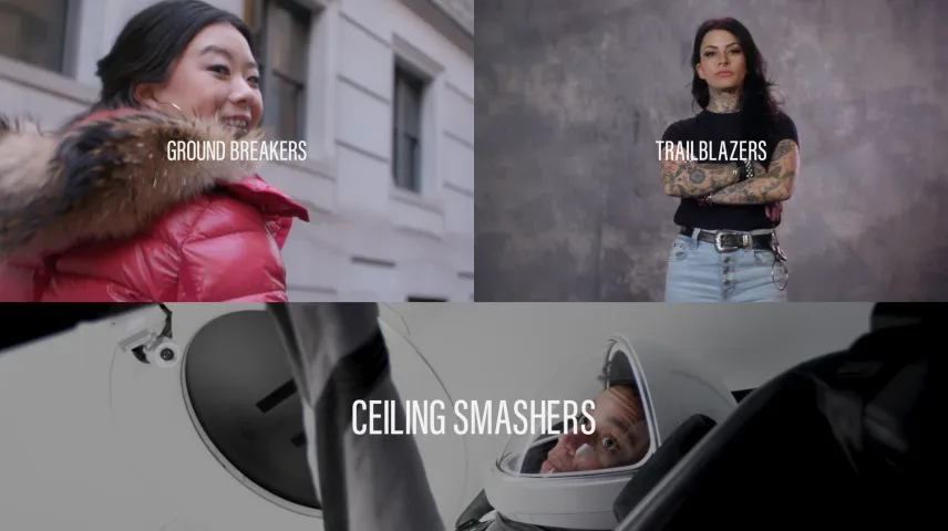 A collage of women being praised by quotes related to working professions.